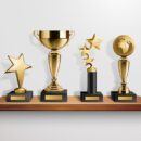 Realistic Trophy Awards On Shelf